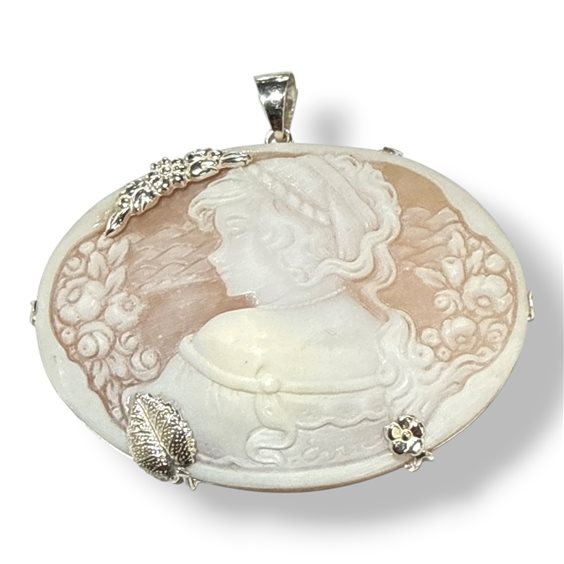 Pendant Mandile 1922 Woman Cammei  in Silver Conchiglia 2MCICM234.4 - 2MCICM234.4